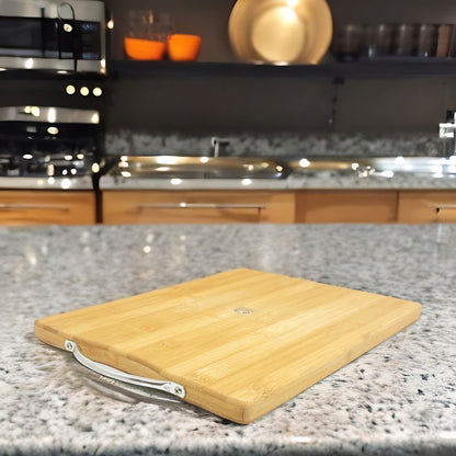 Wooden Chopping Board with Durable Steel Handle