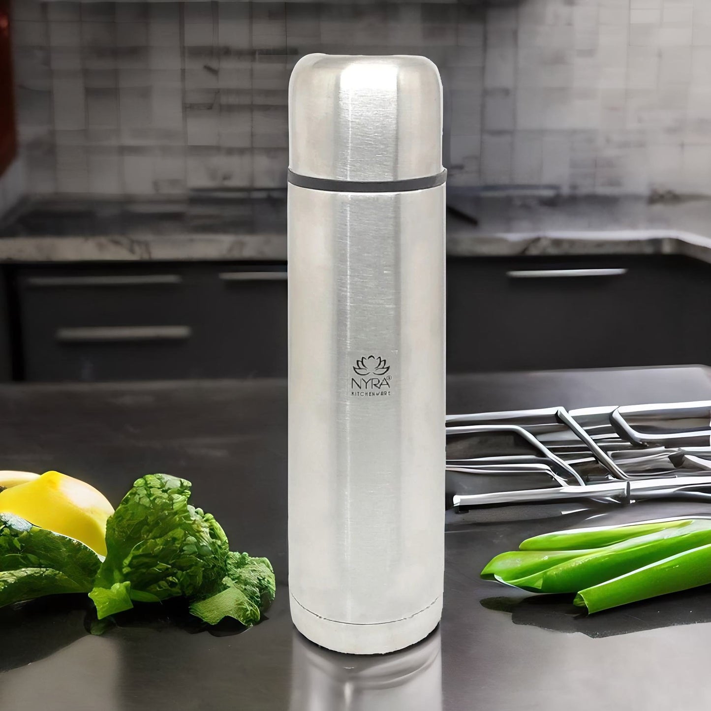 Stainless Steel Insulated Water Bottle with Flip/Push Button Lid