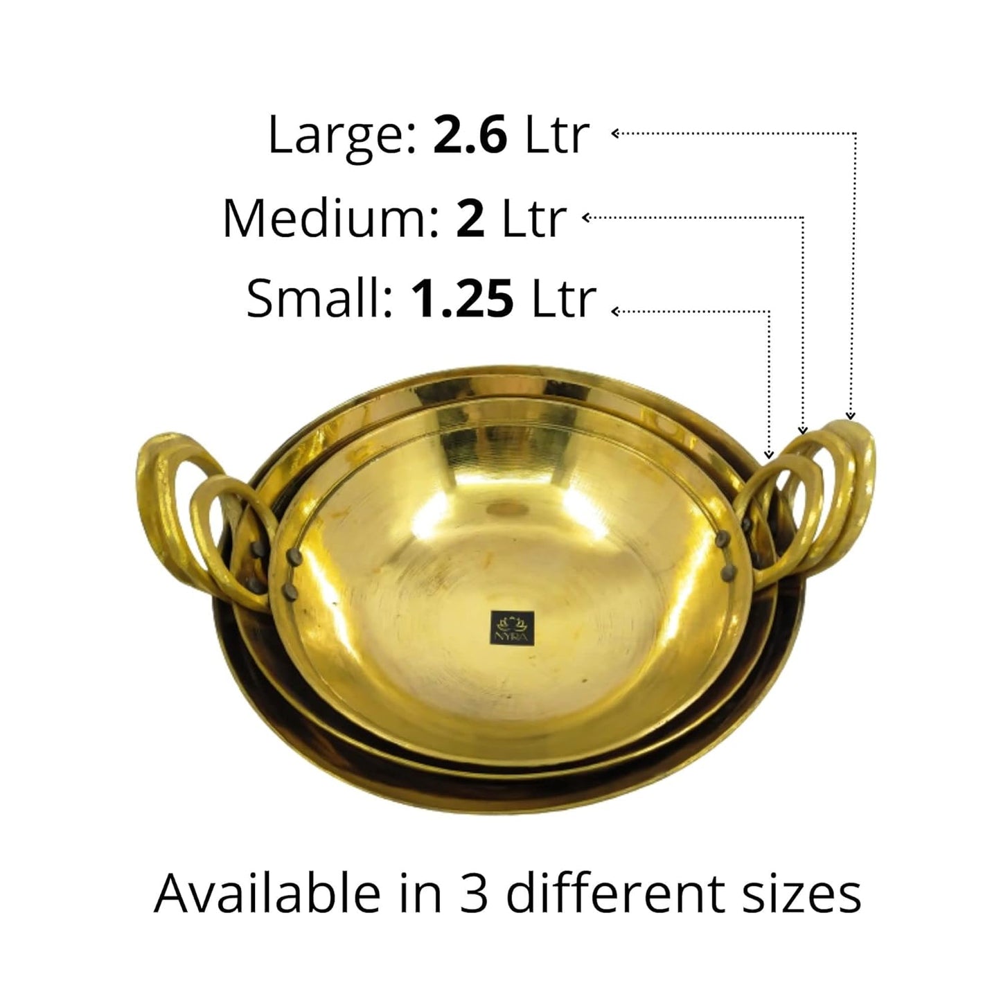 Brass (Pital) Handmade Kadai/ Kadhai/ Karahi For Cooking Premium