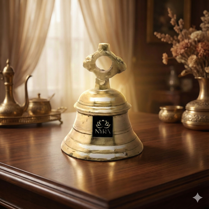 Pure Peetal Pooja Mandir Ghanta | Heavy Brass Temple Bell for Rituals & Spiritual Practices
