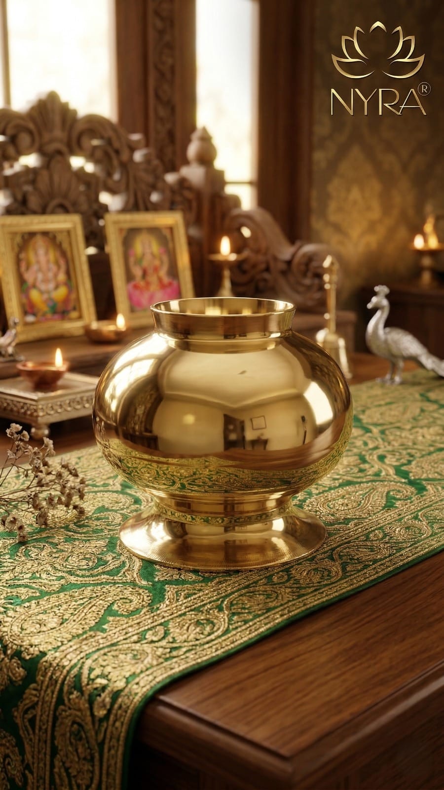 Pure Brass Kalash | Peetal Lota - Avaiable in 3 sizes