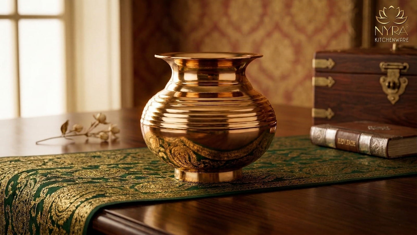 Pure Brass Kalash | Peetal Lota - Avaiable in 3 sizes