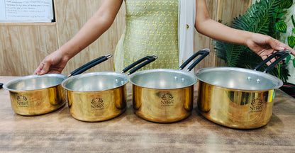 Premium Brass Sauce Pan/Tapeli/Patila with Tin/Kalai Coating