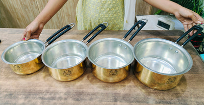 Premium Brass Sauce Pan/Tapeli/Patila with Tin/Kalai Coating