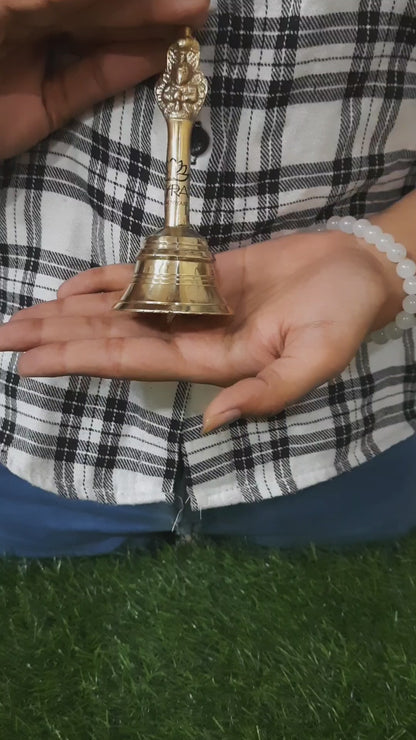 Pure Brass Peetal Ghanti - Garuda Pooja Prayer Bell