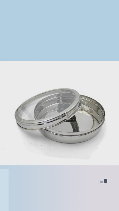 Stainless Steel Chocolate Box with See Through Lid