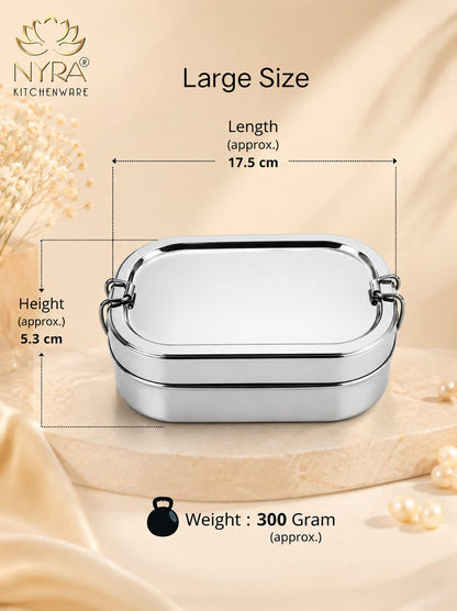 Stainless Steel Rectangle Lunch Box with 1 Small Box