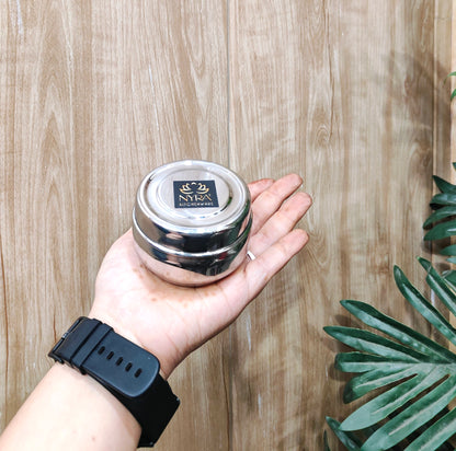 Stainless Steel Round Dibbi/Box set of 3pcs | Multipurpose Mini Storage Containers for Kitchen & Home