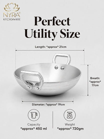 Aluminium Mini Kadhai/Wok | Multi-purpose Wok