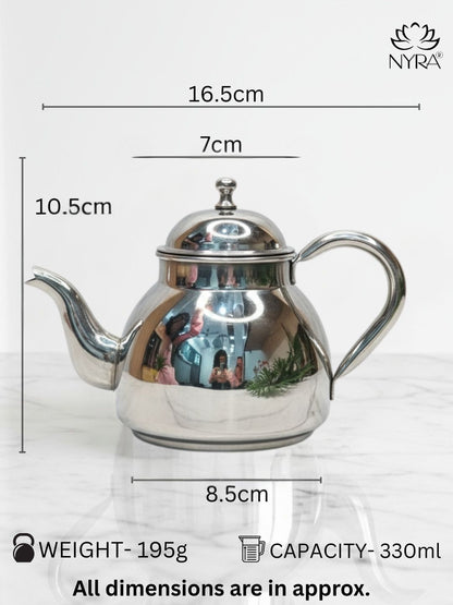 Stainless Steel Tea Pot/Tea Kettle with Mirror Finish – Durable and Elegant Silver Tea Pot for Modern Kitchens