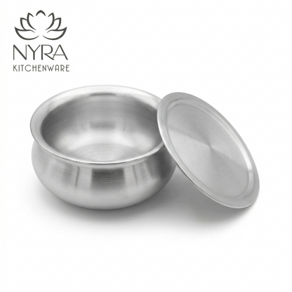 Aluminum Handi with Lid - Glossy Finish Cooking Pot - 4 Sizes