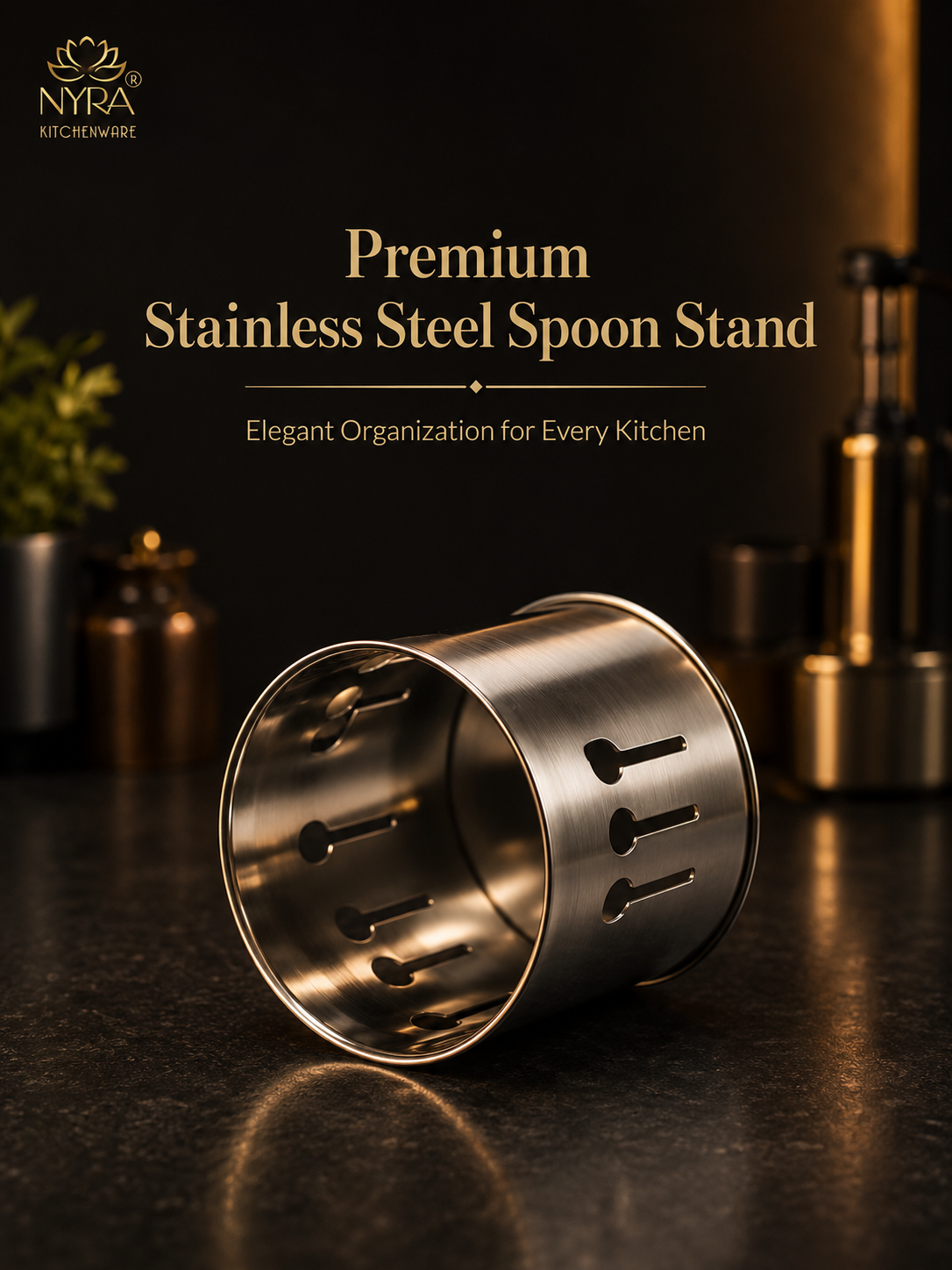 Stainless Steel Spoon Stand Cutlery Holder/Organizer