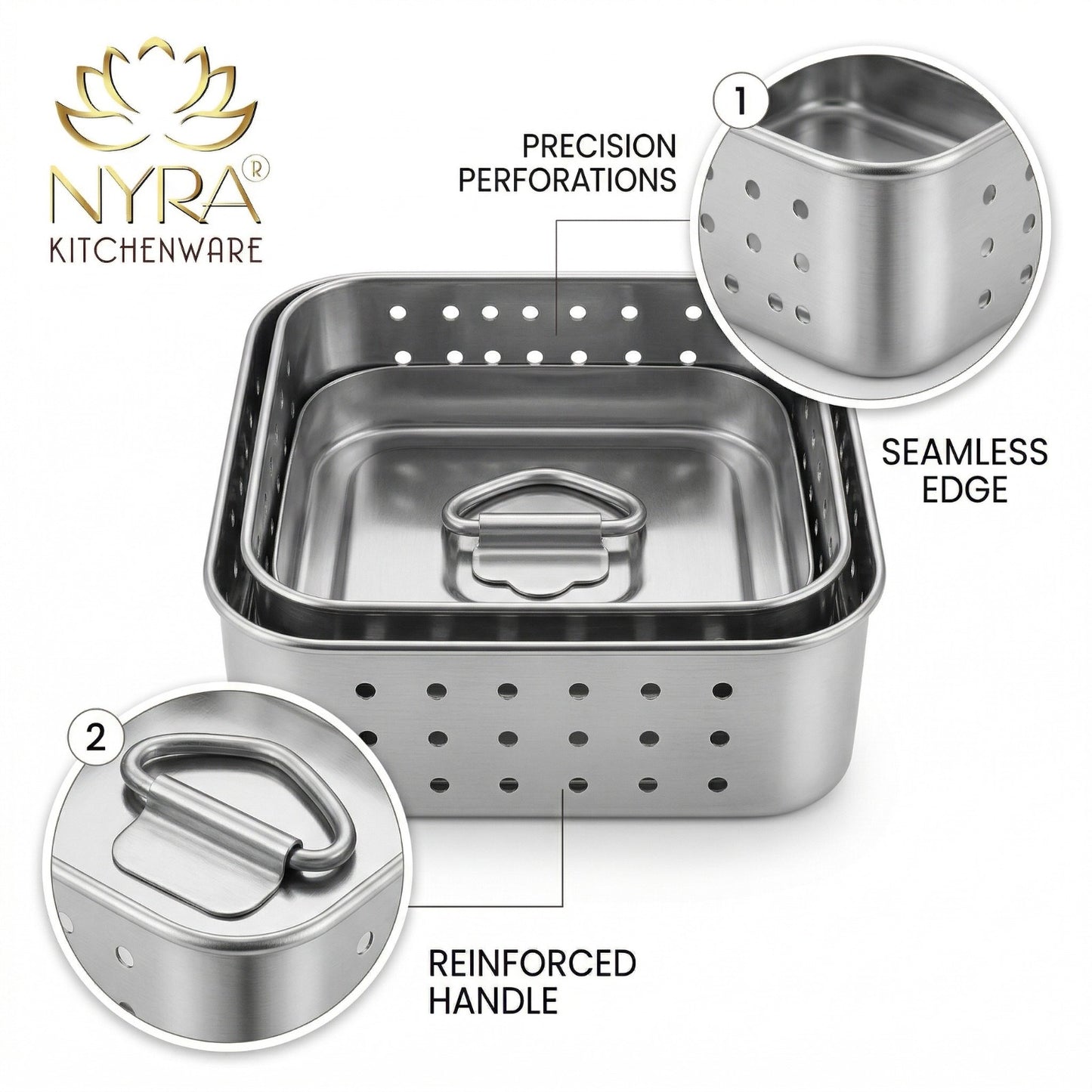 Premium Stainless Steel-square Paneer Maker | Mould & Strainer with Top Press Lid for Homemade Paneer