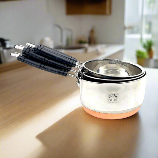 steel saucepan with copper base