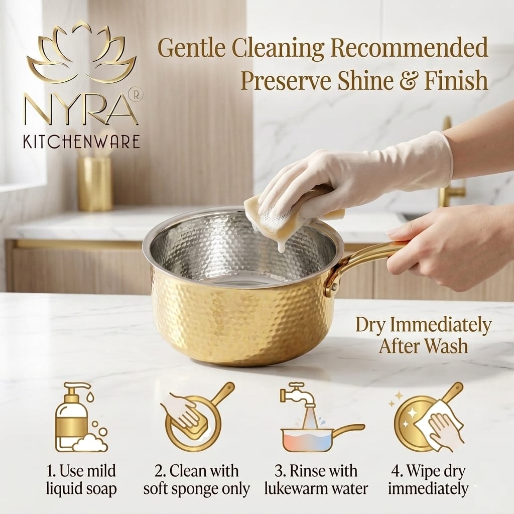 Premium Brass Hammered Saucepan with Traditional Kalai (Tin) Coating & Lid - Handcrafted Indian Cookware for Gourmet Cooking & Luxury Gifting (Small/Medium/Large Sizes)